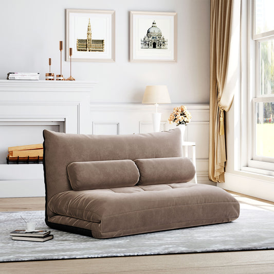 Adjustable Folding Futon Sofa  with 2 Pillows